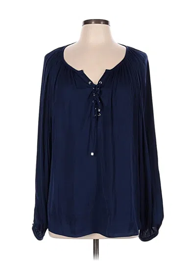 Pre-owned Jennifer Lopez Long Sleeve Blouse In Blue