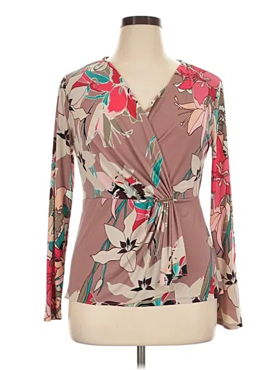 Pre-owned Jennifer Lopez Long Sleeve Blouse In Brown
