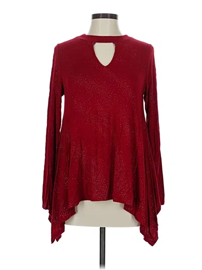 Pre-owned Jennifer Lopez Long Sleeve Blouse In Burgundy