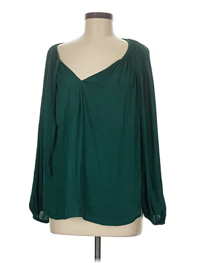 Pre-owned Jennifer Lopez Long Sleeve Blouse In Green