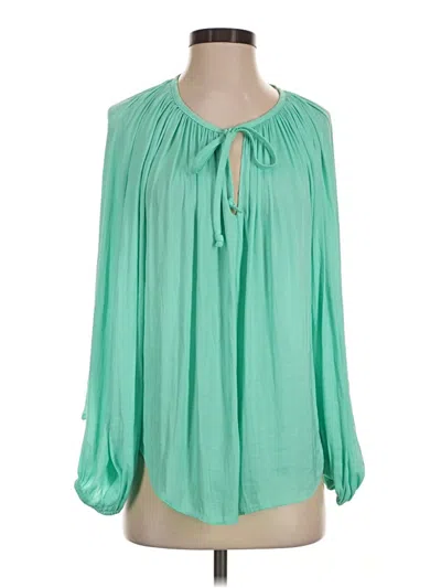 Pre-owned Jennifer Lopez Long Sleeve Blouse In Green
