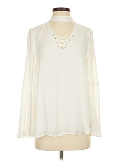 Pre-owned Jennifer Lopez Long Sleeve Blouse In Ivory