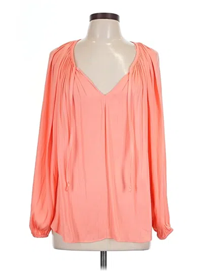 Pre-owned Jennifer Lopez Long Sleeve Blouse In Orange