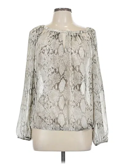 Pre-owned Jennifer Lopez Long Sleeve Blouse In Silver