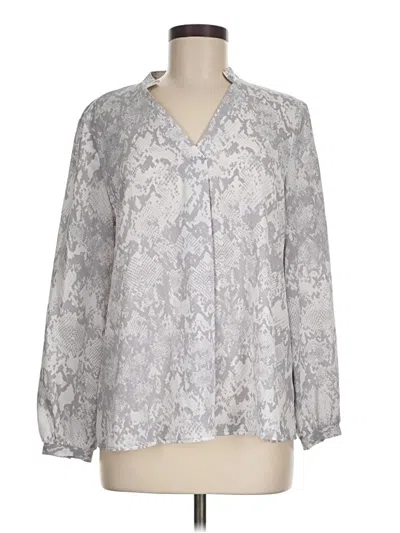 Pre-owned Jennifer Lopez Long Sleeve Blouse In Silver