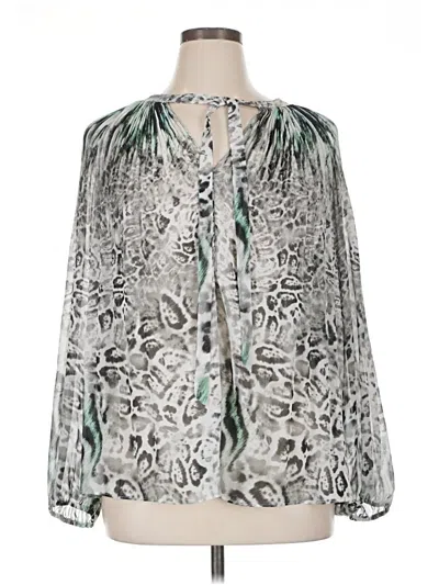 Pre-owned Jennifer Lopez Long Sleeve Blouse In Silver