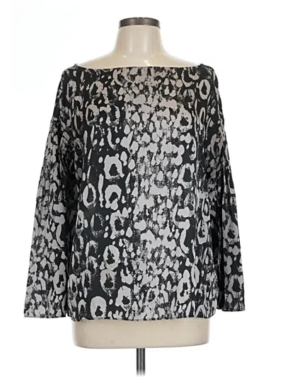 Pre-owned Jennifer Lopez Long Sleeve Blouse In Silver