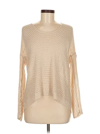 Pre-owned Jennifer Lopez Long Sleeve Blouse In Tan