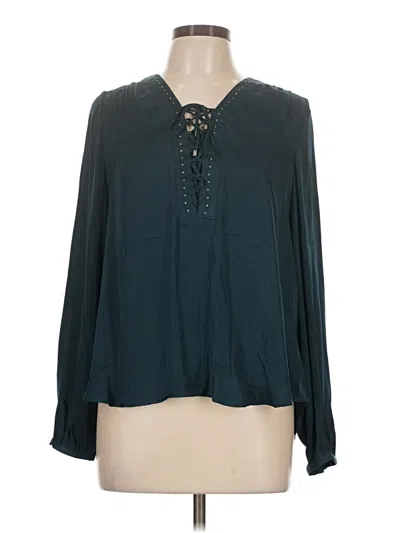 Pre-owned Jennifer Lopez Long Sleeve Blouse In Teal