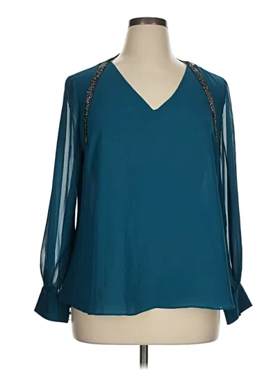 Pre-owned Jennifer Lopez Long Sleeve Blouse In Teal