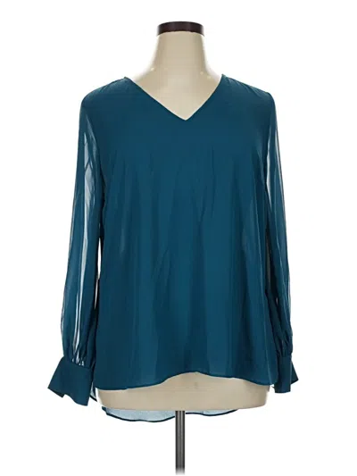 Pre-owned Jennifer Lopez Long Sleeve Blouse In Teal