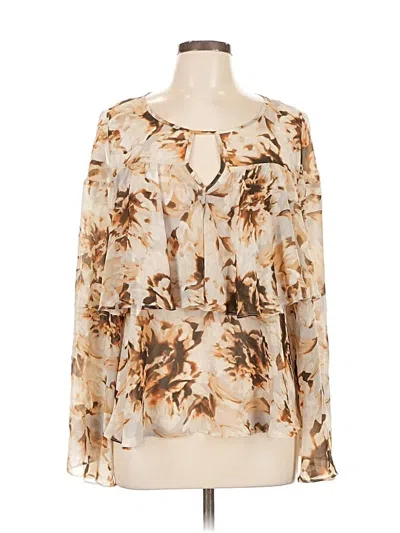 Pre-owned Jennifer Lopez Long Sleeve Blouse In White