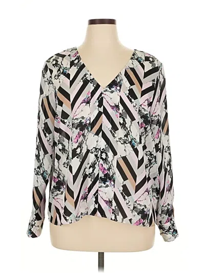 Pre-owned Jennifer Lopez Long Sleeve Blouse In White