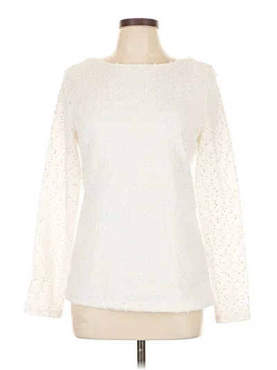 Pre-owned Jennifer Lopez Long Sleeve Blouse In White