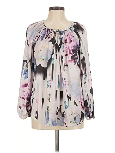 Pre-owned Jennifer Lopez Long Sleeve Blouse In White