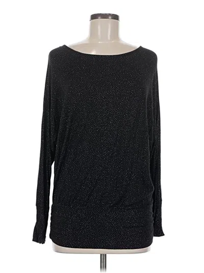 Pre-owned Jennifer Lopez Long Sleeve Top Black Boatneck Tops