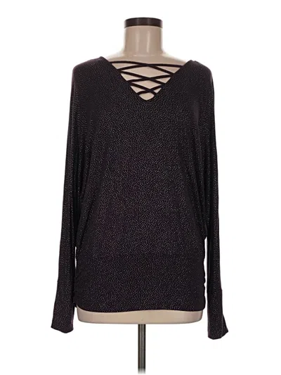 Pre-owned Jennifer Lopez Long Sleeve Top Black V-neck Tops