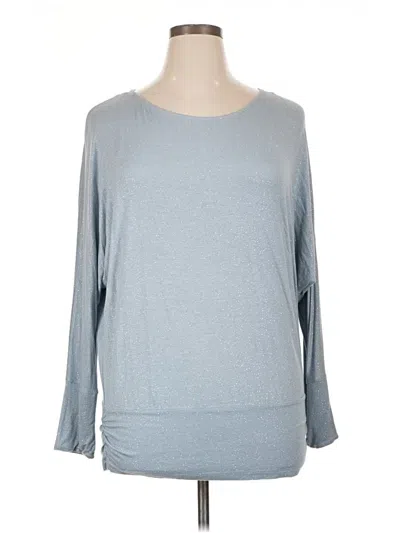 Pre-owned Jennifer Lopez Long Sleeve Top Gray Boatneck Tops
