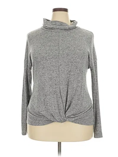 Pre-owned Jennifer Lopez Long Sleeve Top Gray Cowl Neck Tops