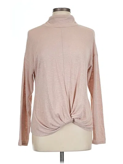 Pre-owned Jennifer Lopez Long Sleeve Top Tan Turtleneck Tops In Brown