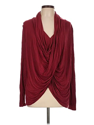 Pre-owned Jennifer Lopez Long Sleeve Turtleneck In Burgundy