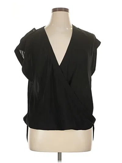 Pre-owned Jennifer Lopez Short Sleeve Blouse In Black