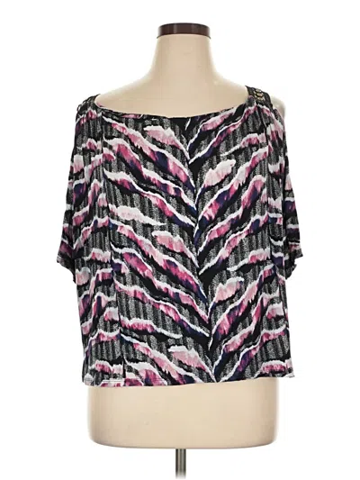 Pre-owned Jennifer Lopez Short Sleeve Blouse In Black