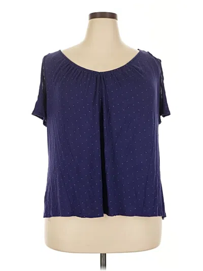 Pre-owned Jennifer Lopez Short Sleeve Blouse In Blue