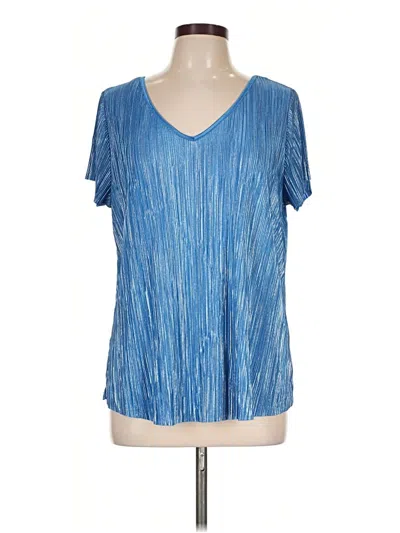 Pre-owned Jennifer Lopez Short Sleeve Blouse In Blue