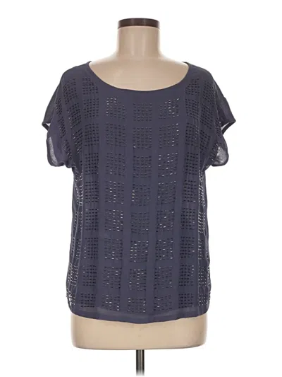 Pre-owned Jennifer Lopez Short Sleeve Blouse In Gray