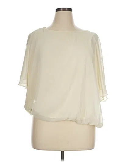 Pre-owned Jennifer Lopez Short Sleeve Blouse In Ivory