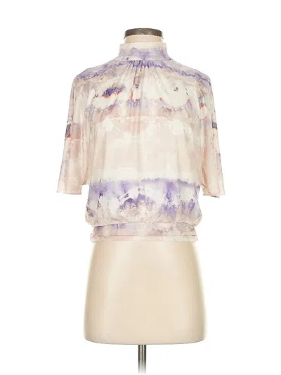 Pre-owned Jennifer Lopez Short Sleeve Blouse In Purple