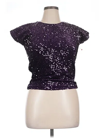 Pre-owned Jennifer Lopez Short Sleeve Blouse In Purple