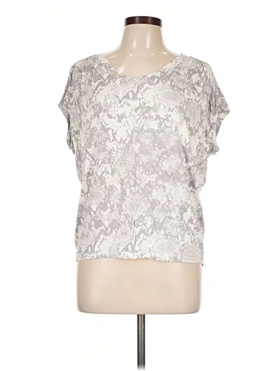 Pre-owned Jennifer Lopez Short Sleeve Blouse In Silver
