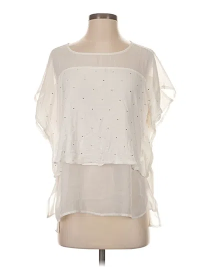 Pre-owned Jennifer Lopez Short Sleeve Blouse In White