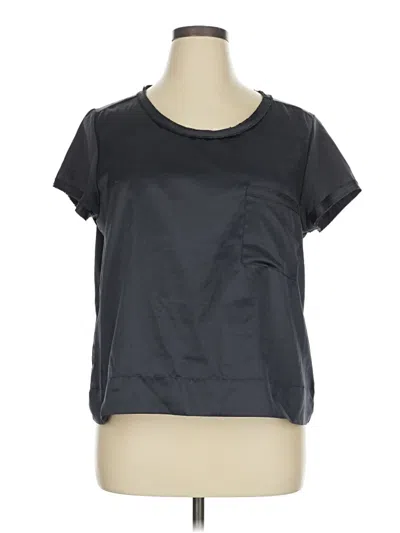 Pre-owned Jennifer Lopez Short Sleeve Top Black Scoop Neck Tops