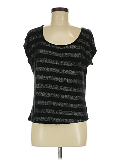 Pre-owned Jennifer Lopez Short Sleeve Top Black Scoop Neck Tops