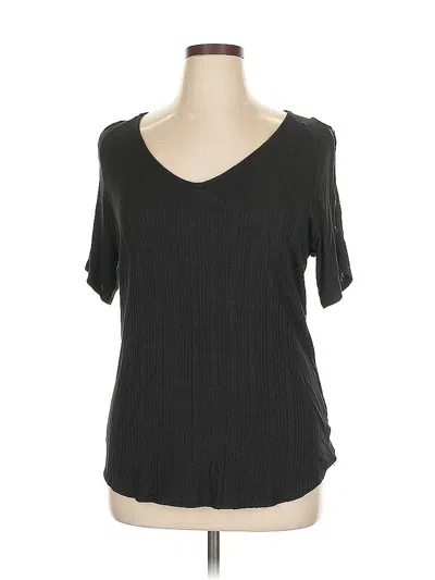 Pre-owned Jennifer Lopez Short Sleeve Top Black V Neck Tops