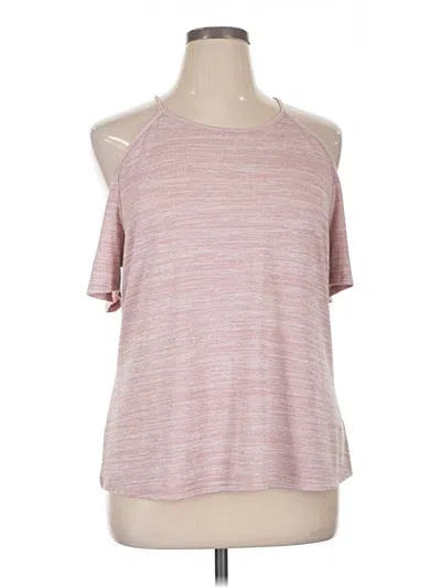 Pre-owned Jennifer Lopez Short Sleeve Top Pink Cold Shoulder Neckline Tops