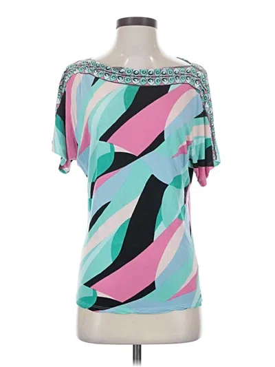 Pre-owned Jennifer Lopez Short Sleeve T-shirt In Teal