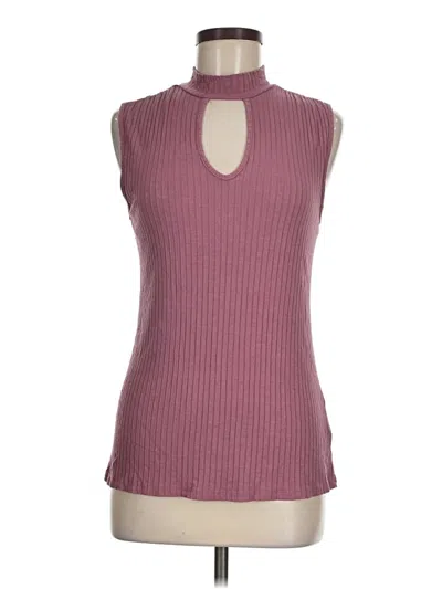 Pre-owned Jennifer Lopez Sleeveless Top Burgundy Halter Neckline Tops