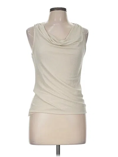 Pre-owned Jennifer Lopez Sleeveless Top Ivory Cowl Neck Tops