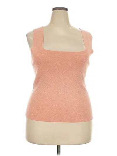 Pre-owned Jennifer Lopez Sleeveless Top Orange Sweetheart Neckline Tops