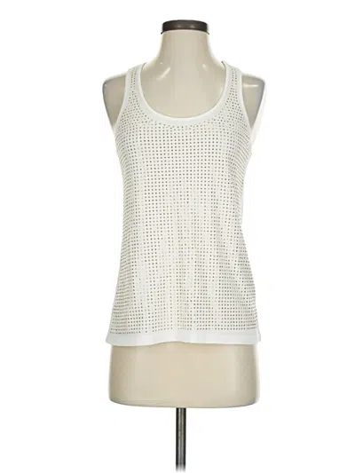 Pre-owned Jennifer Lopez Sleeveless Top White Halter Neckline Tops