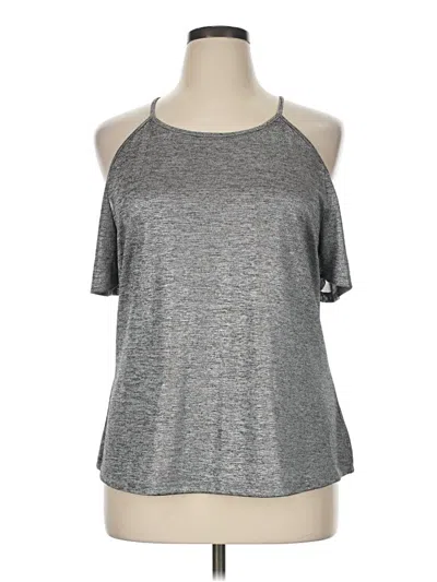 Pre-owned Jennifer Lopez Tank Top Gray Cold Shoulder Neckline Tops