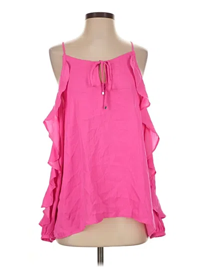 Pre-owned Jennifer Lopez Tank Top Pink Cold Shoulder Neckline Tops