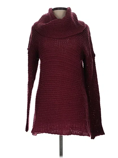 Pre-owned Jennifer Lopez Turtleneck Sweater In Burgundy