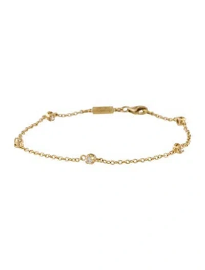 Pre-owned Jennifer Meyer 14k Diamond 5 Illusion Station Bracelet, 6.5" In Multicolor