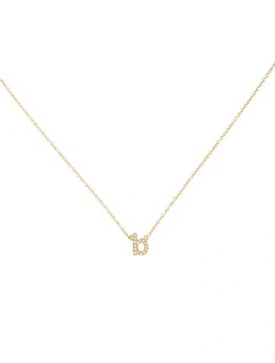 Pre-owned Jennifer Meyer 14k Diamond 'b' Initial Pendant, 16.25" In Multicolor