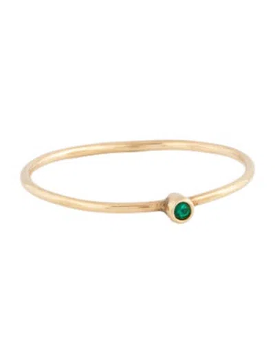 Pre-owned Jennifer Meyer 14k Emerald Thin Stacking Cocktail Ring In Multicolor